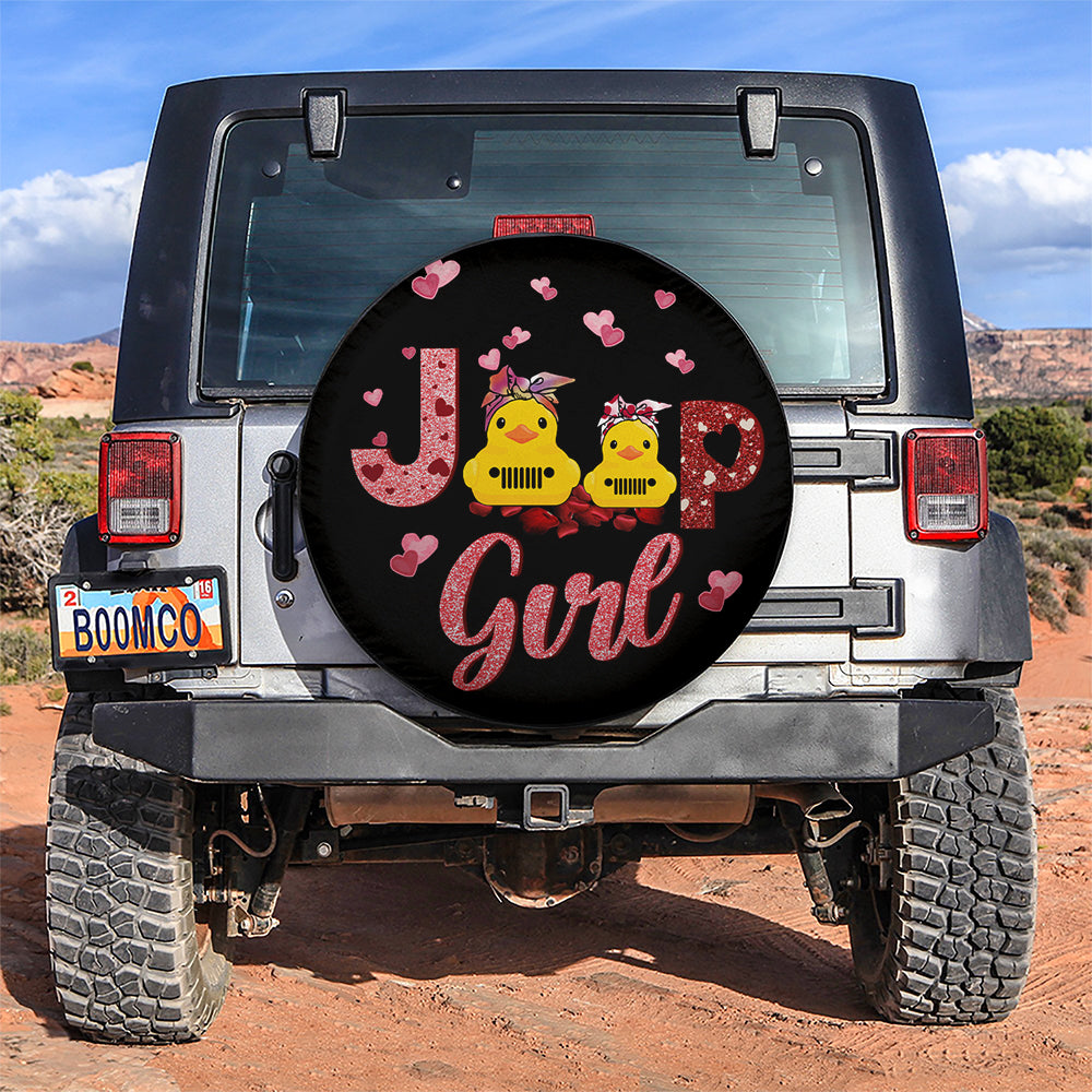 Couple Duck Love Jeep Girl Cute Valentine Car Spare Tire Cover