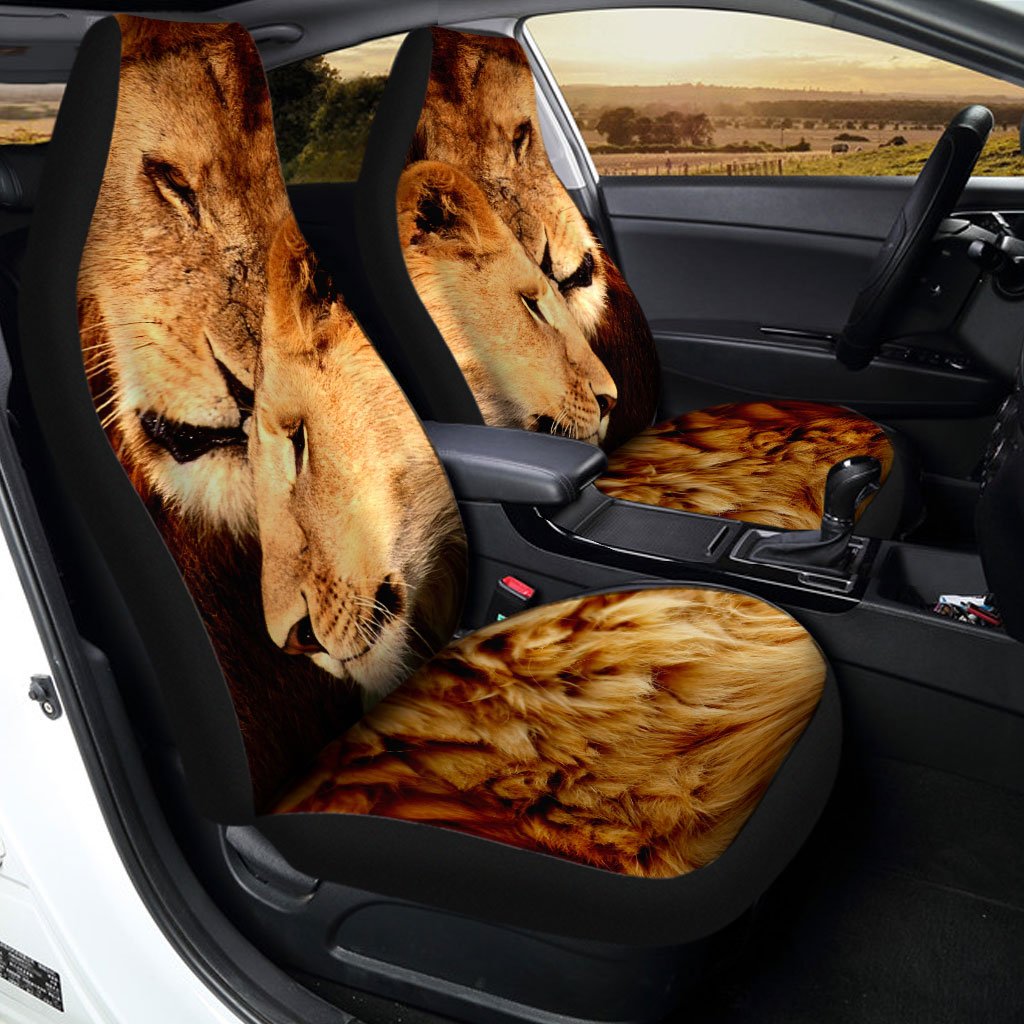 Couple Lion Car Seat Covers Custom Car Accessories