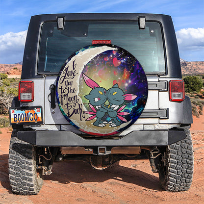 Couple Love You To The Moon Galaxy Car Spare Tire Cover