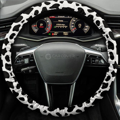 Cow Dairy Steering Wheel Cover Custom Animal Skin Printed Car Interior Accessories
