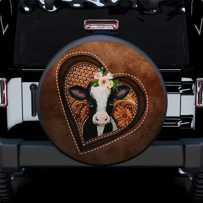 Cow Heart Flower Farm Car Spare Tire Cover