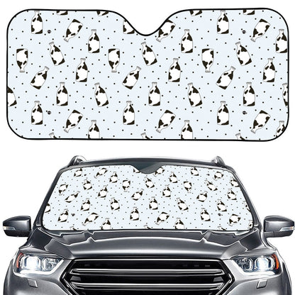 Cow Milk Bottle Pattern Print Car Windshield Sun Shade
