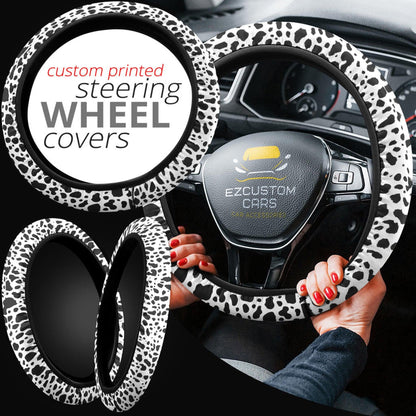 Cow Skin Anime Steering Wheel Cover Custom Animal Car Accessories