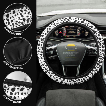 Cow Skin Anime Steering Wheel Cover Custom Animal Car Accessories