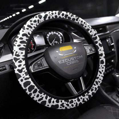 Cow Skin Anime Steering Wheel Cover Custom Animal Car Accessories