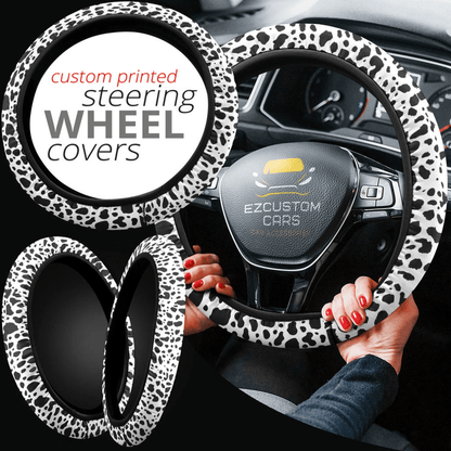 Cow Skin Anime Steering Wheel Cover Custom Animal Car Accessories