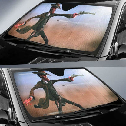 Cowboy Guns Battle car auto sunshades 918b Universal Fit