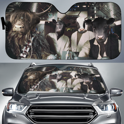 Cows In Star War All Over Printed 3D Sun Shade