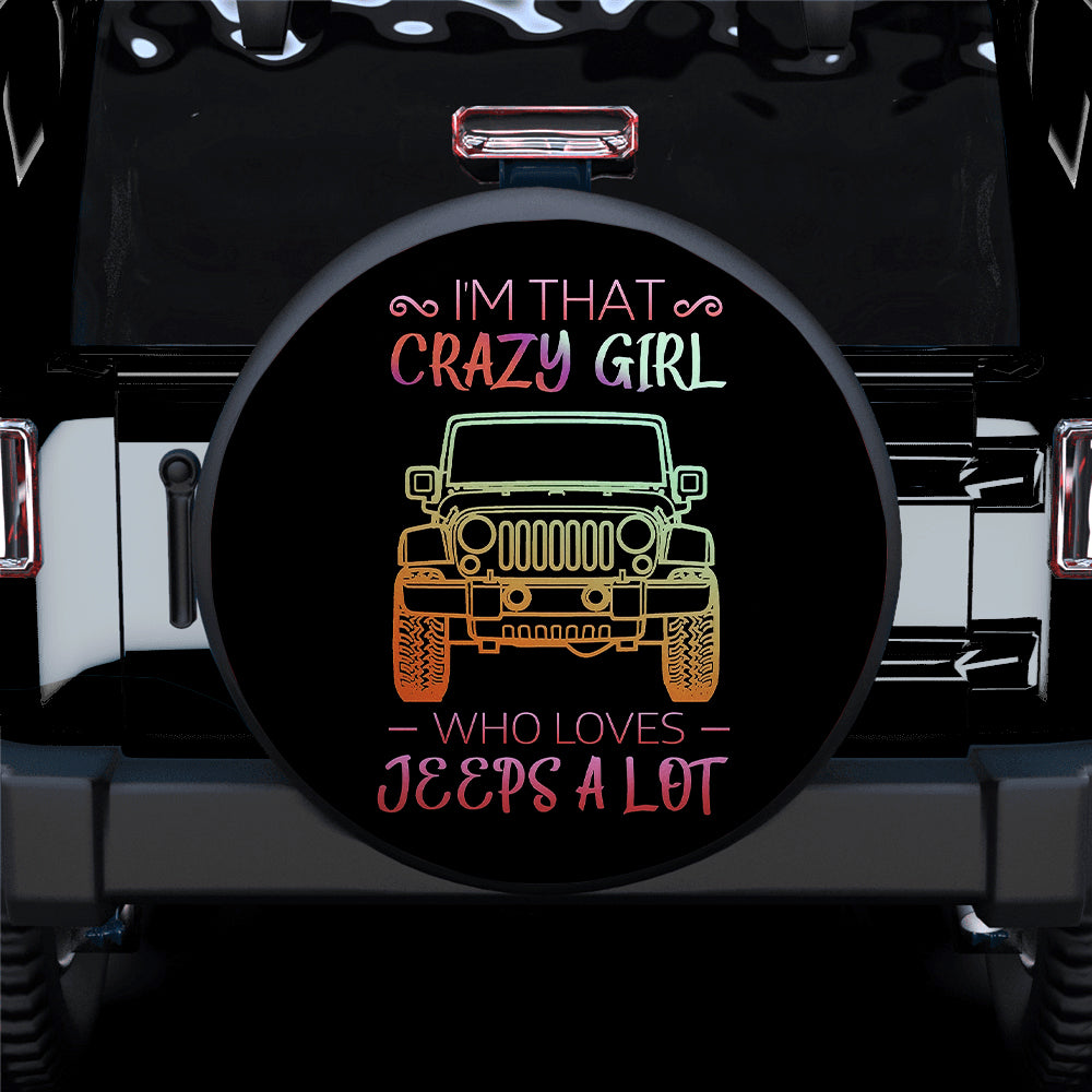 Crazy Girl Love Jeep Car Spare Tire Cover