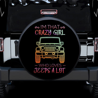 Crazy Girl Love Jeep Car Spare Tire Cover