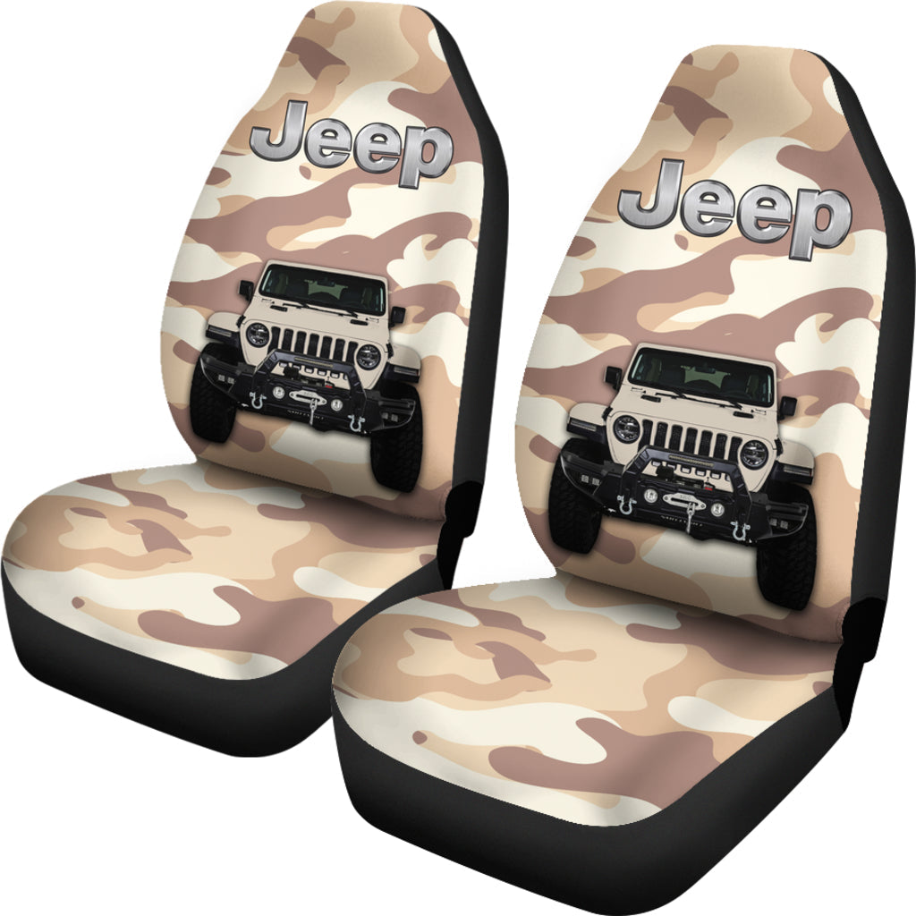 Cream White Jeep Camouflage Car Seat Covers