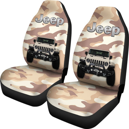 Cream White Jeep Camouflage Car Seat Covers