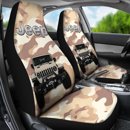 Cream White Jeep Camouflage Car Seat Covers