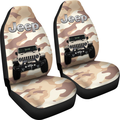 Cream White Jeep Camouflage Car Seat Covers