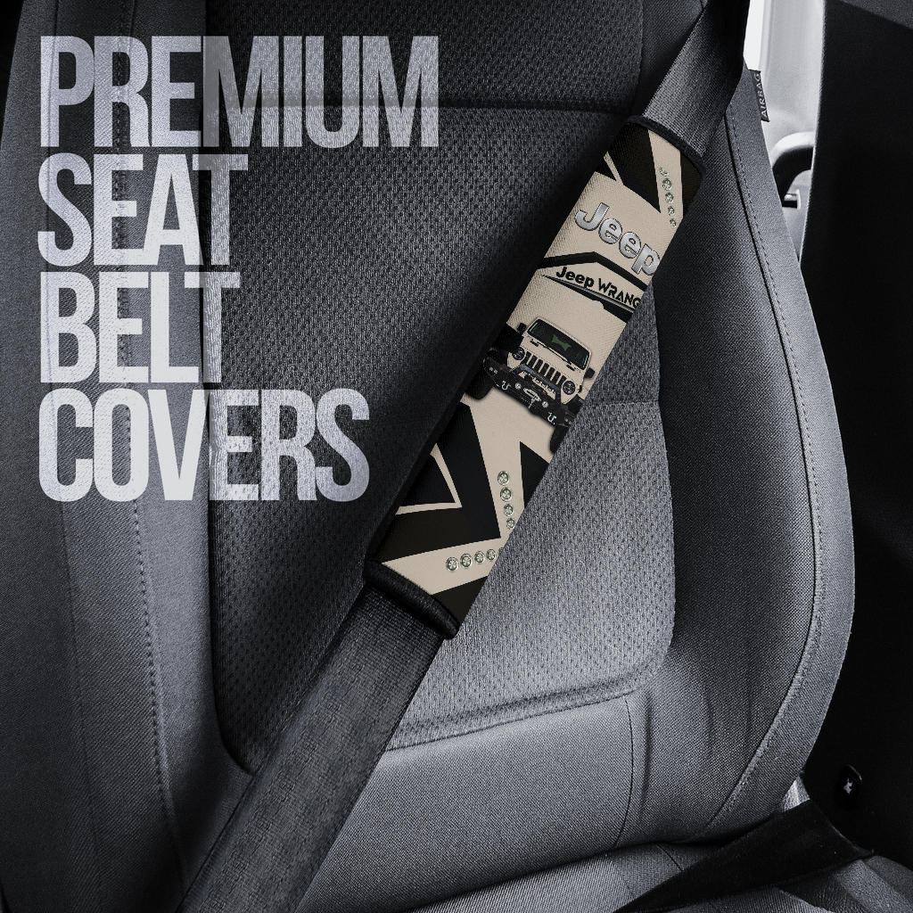 Cream White Jeep Car Seat Belt Cover Custom Car Accessories