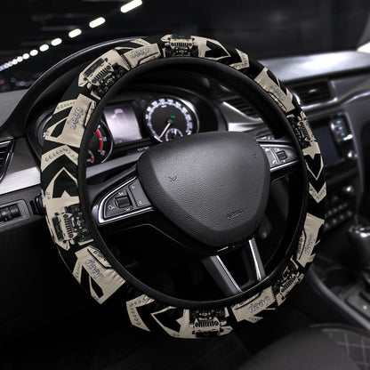 Cream White Jeep Car Steering Wheel Cover