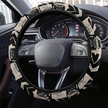 Cream White Jeep Car Steering Wheel Cover