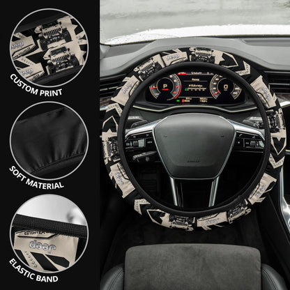 Cream White Jeep Car Steering Wheel Cover