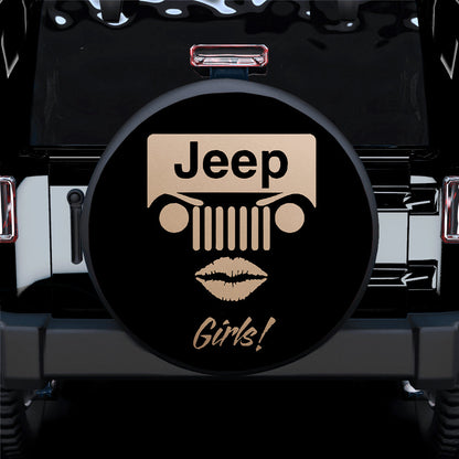 Cream White Jeep Girl Car Spare Tire Cover