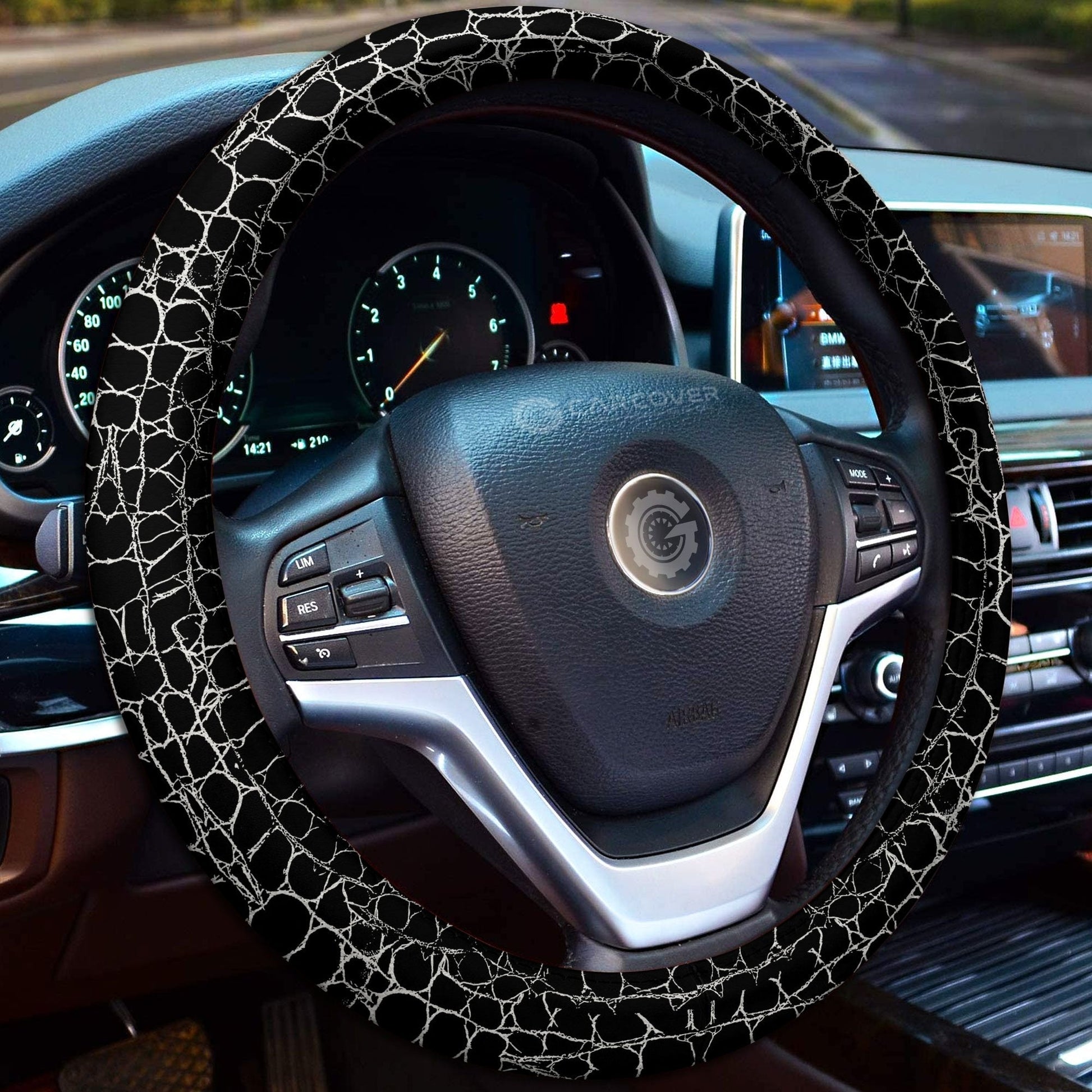 Crocodile Skin Steering Wheel Cover Custom Animal Car Interior Accessories