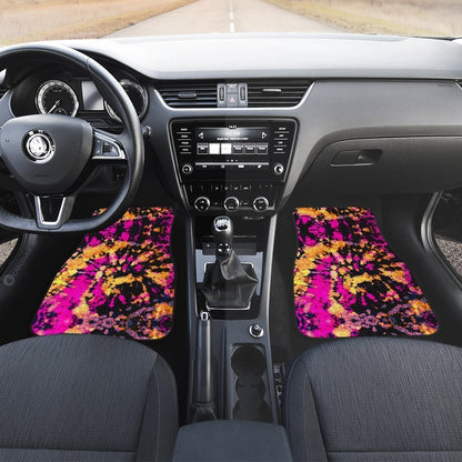 Crumple Tie Dye Car Floor Mats Custom Hippie Car Accessories