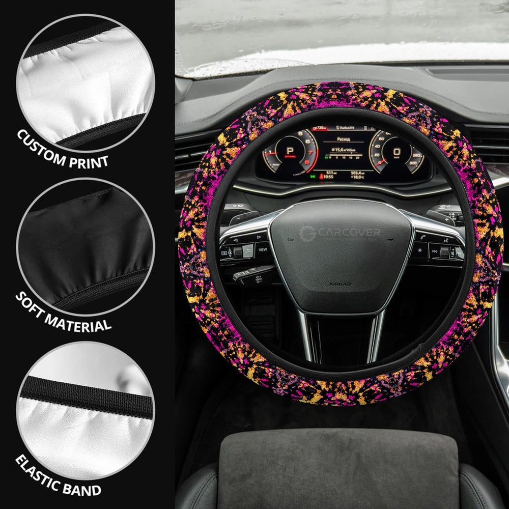 Crumple Tie Dye Steering Wheel Covers Custom Hippie Tie Dye Hippie Car Accessories