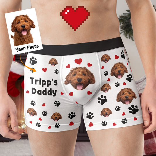 Custom Boxers With Pet Face Photo - Personalized Photo Men's Boxer Briefs