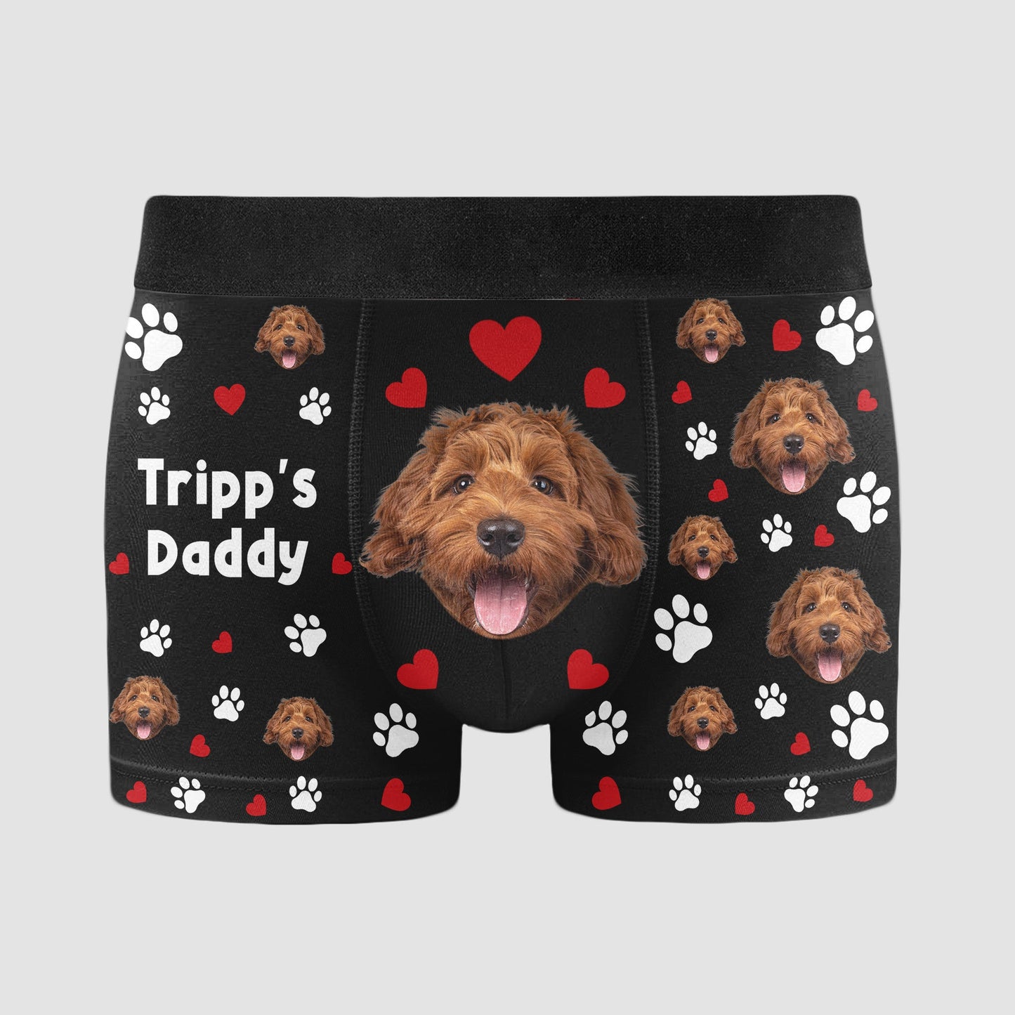 Custom Boxers With Pet Face Photo - Personalized Photo Men's Boxer Briefs