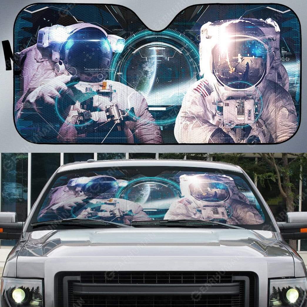 Gearhumans Custom Car Auto Sunshade Astronauts In The Spaceship
