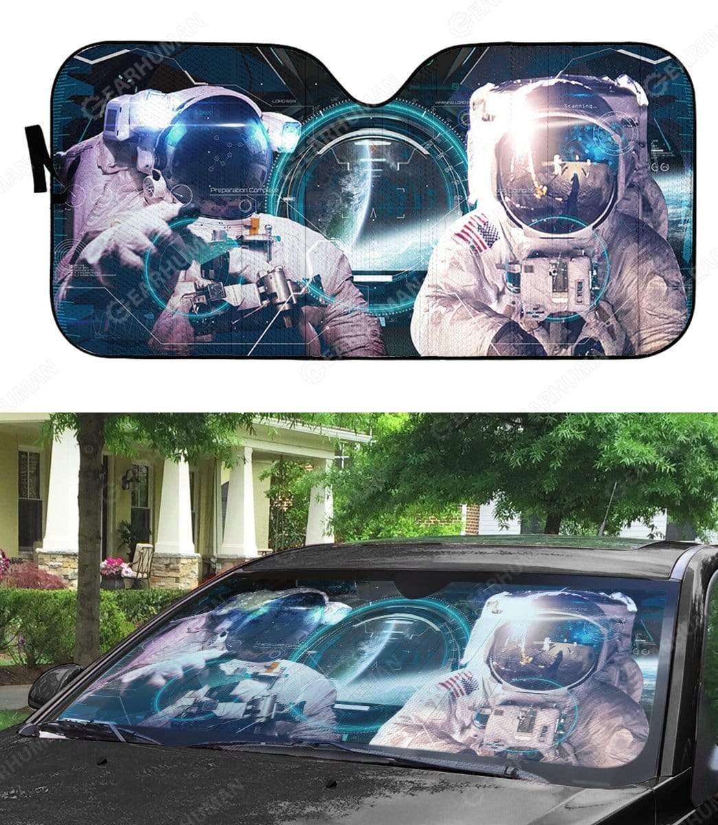 Gearhumans Custom Car Auto Sunshade Astronauts In The Spaceship