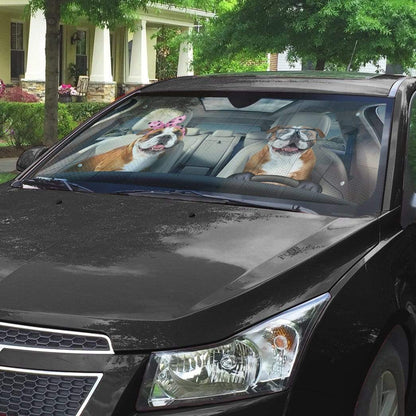 Gearhumans Custom Car Auto Sunshade Bulldog