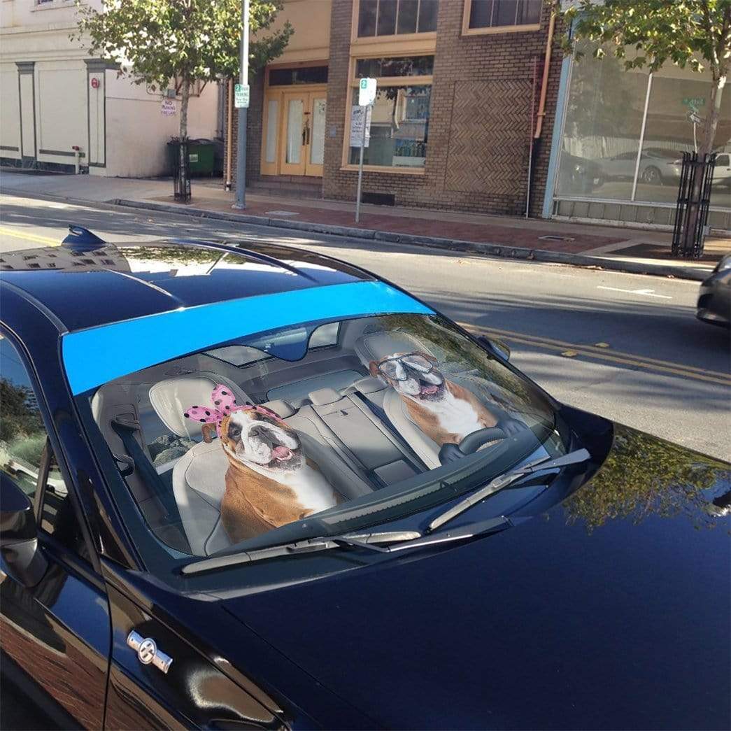 Gearhumans Custom Car Auto Sunshade Bulldog