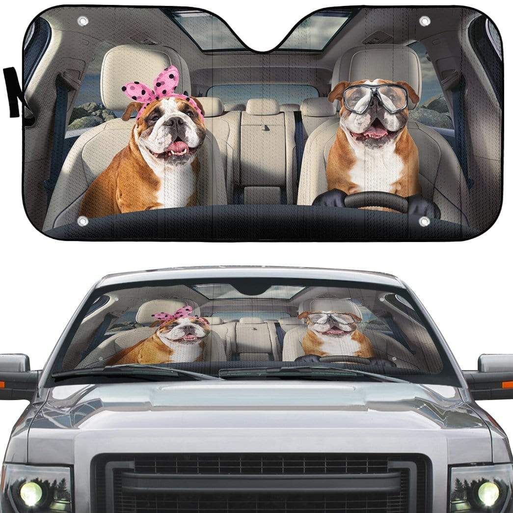 Gearhumans Custom Car Auto Sunshade Bulldog