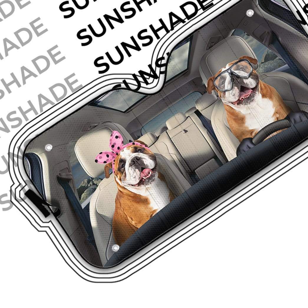 Gearhumans Custom Car Auto Sunshade Bulldog