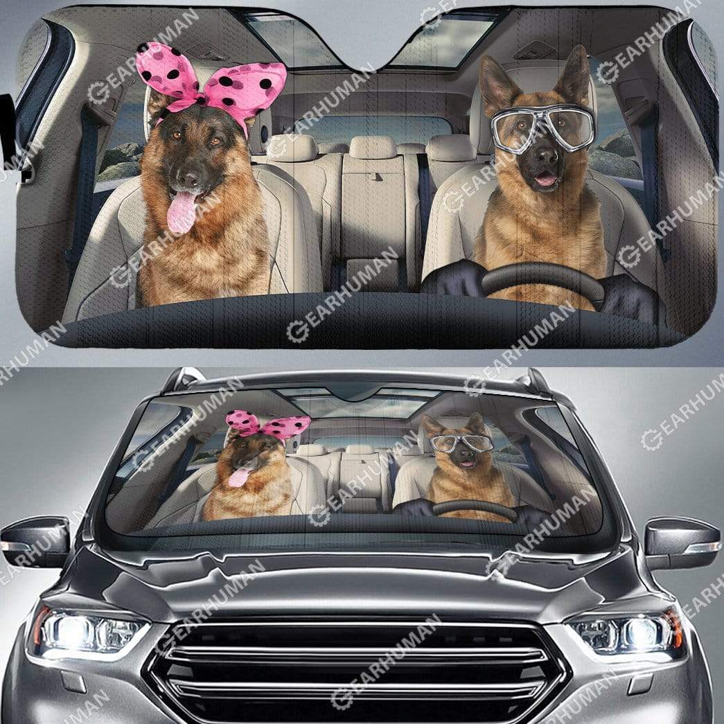 Gearhumans Custom Car Auto Sunshade German Shepherd
