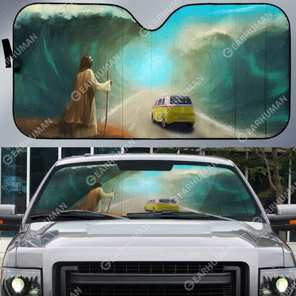 Gearhumans Custom Car Auto Sunshade Jesus