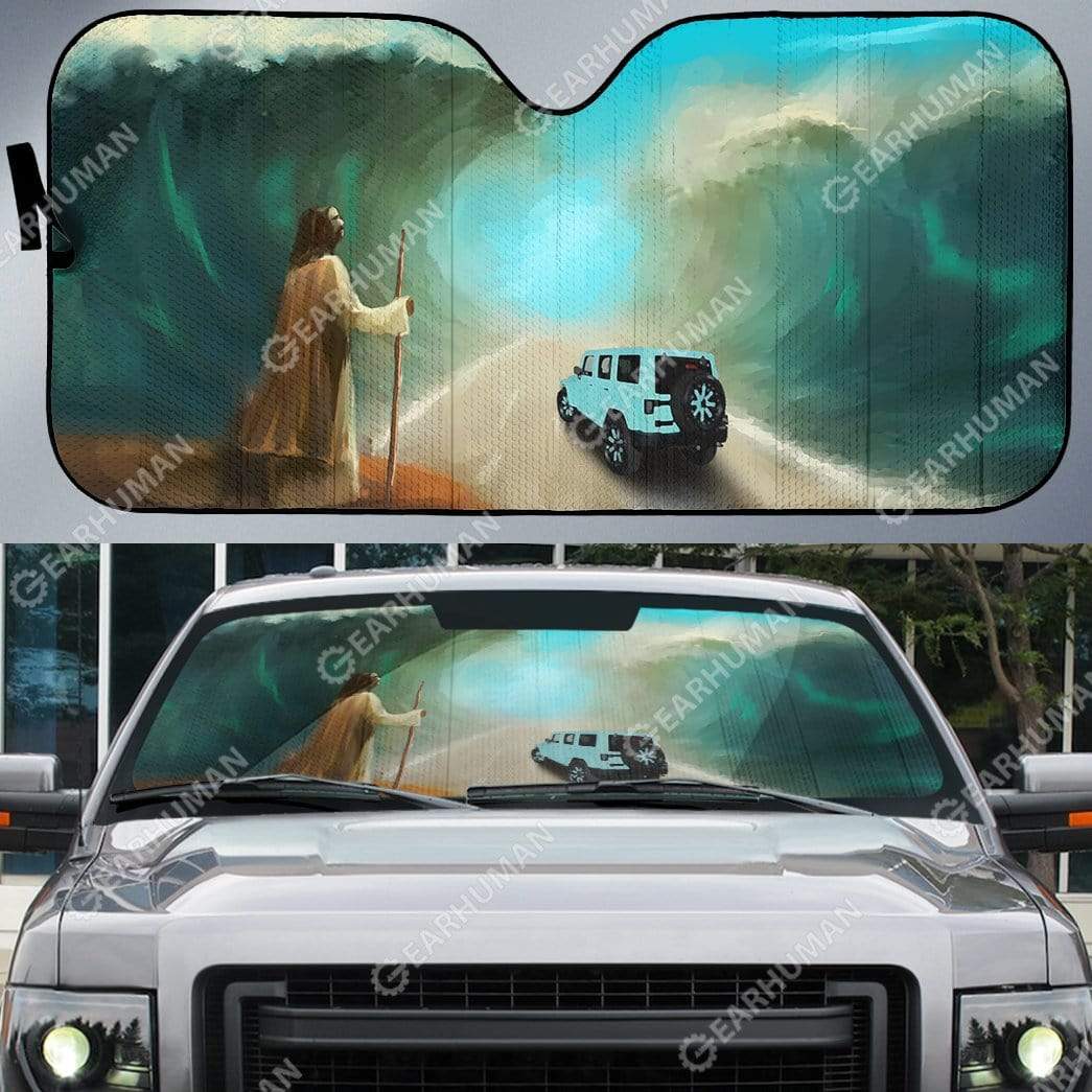 Gearhumans Custom Car Auto Sunshade Jesus