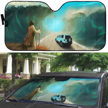 Gearhumans Custom Car Auto Sunshade Jesus