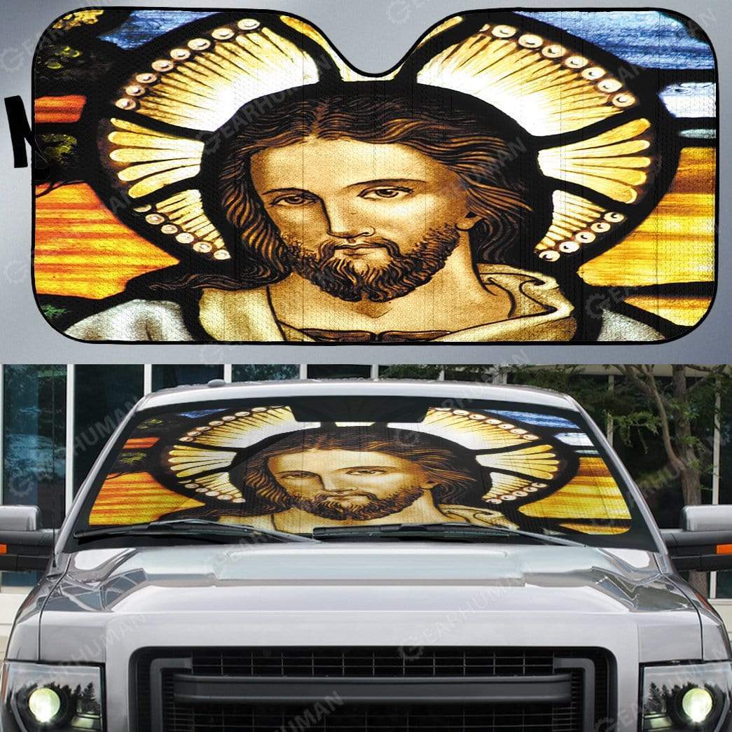 Gearhumans Custom Car Auto Sunshade Jesus