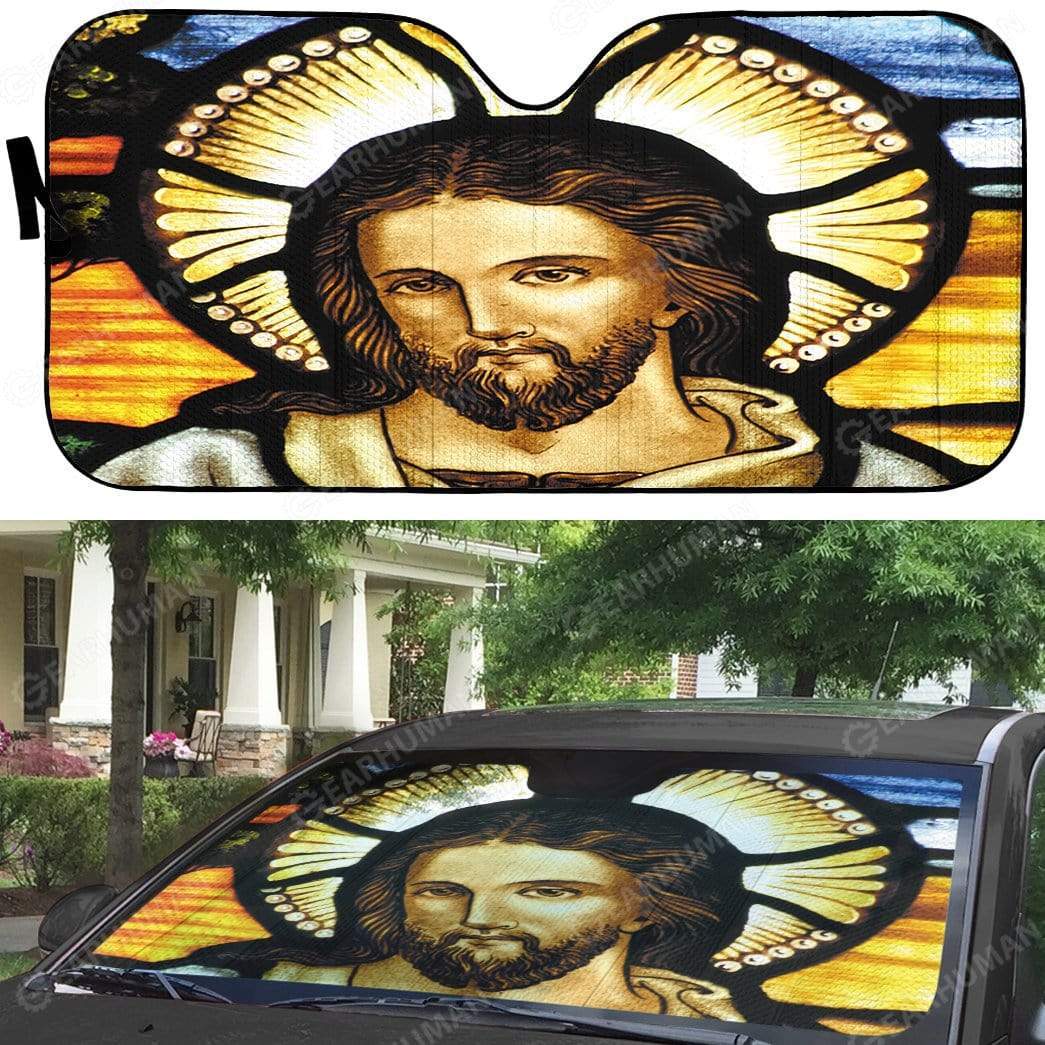Gearhumans Custom Car Auto Sunshade Jesus