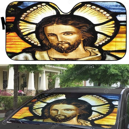 Gearhumans Custom Car Auto Sunshade Jesus