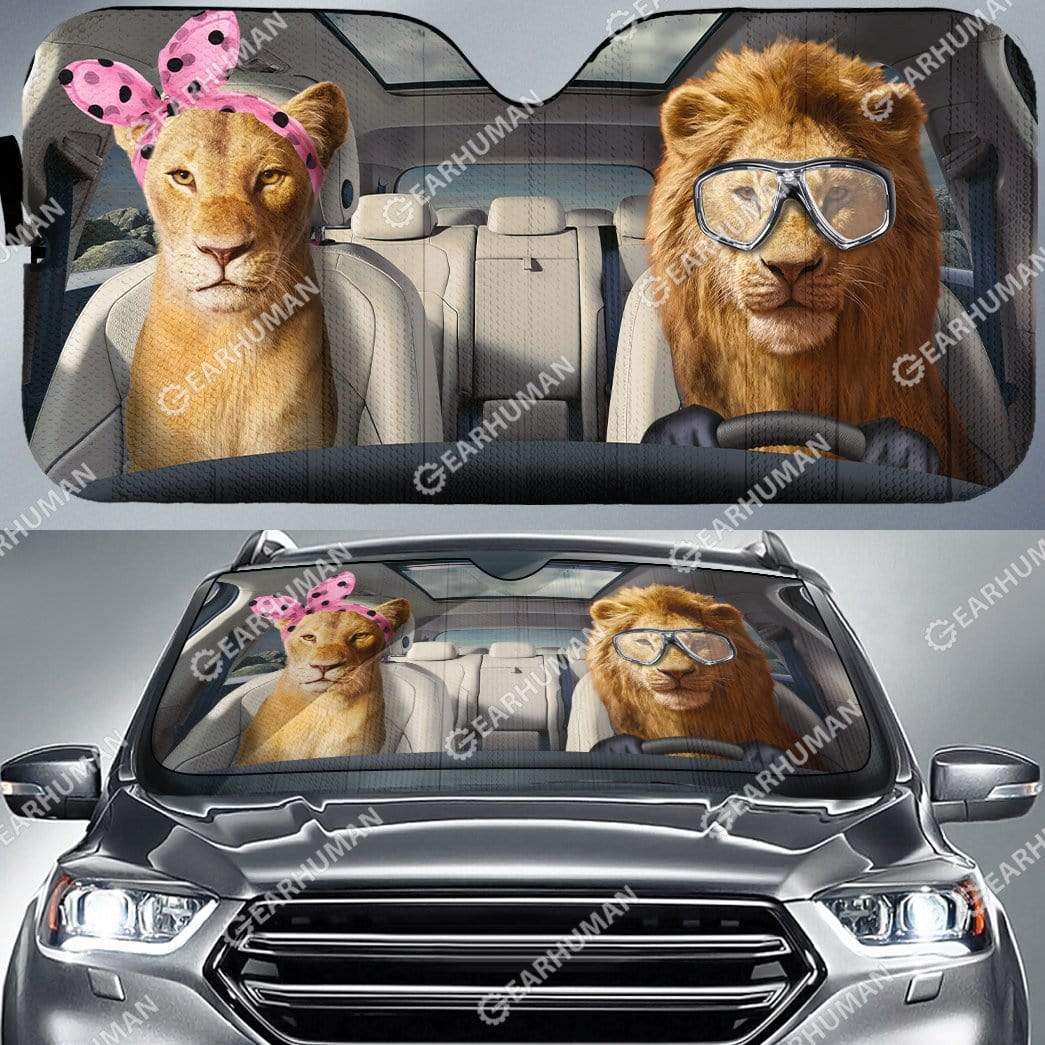 Gearhumans Custom Car Auto Sunshade Lion King