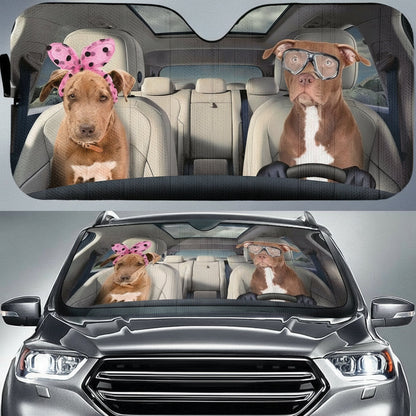 Gearhumans Custom Car Auto Sunshade Pitbull