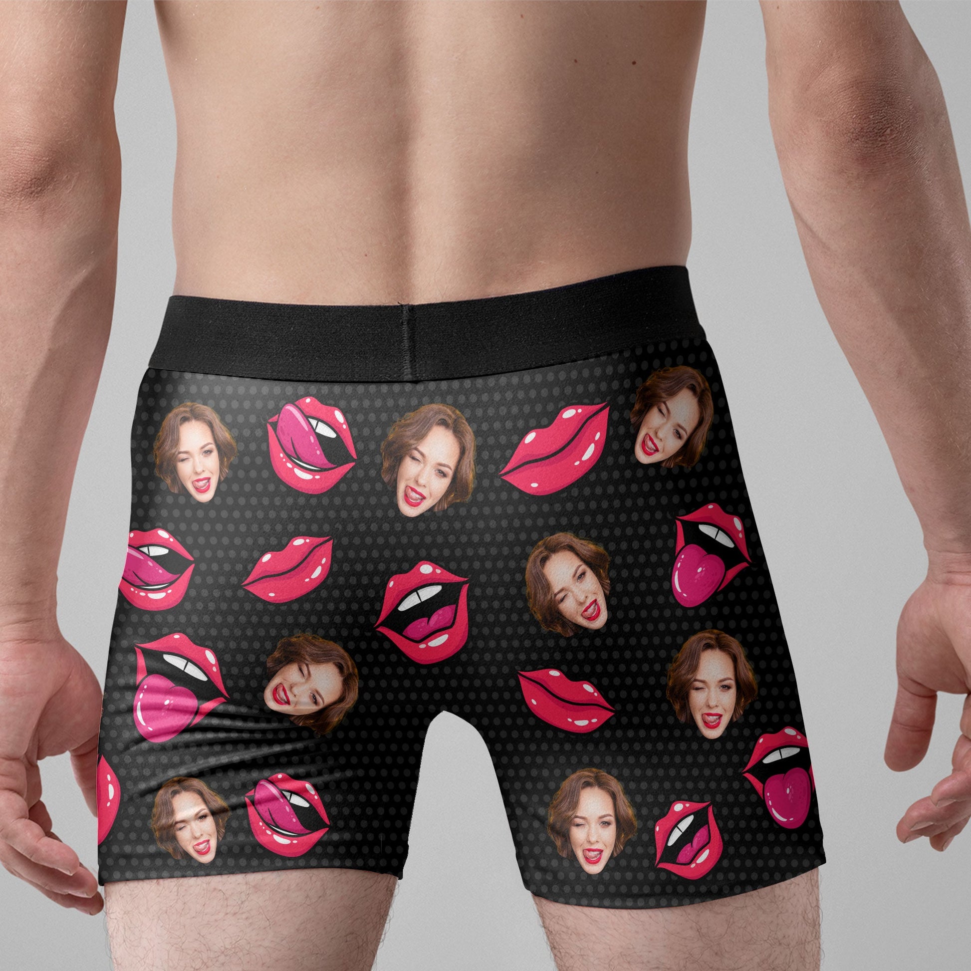 Custom Face Naughty Take These Off & Lick Me - Personalized Photo Men's Boxer Briefs