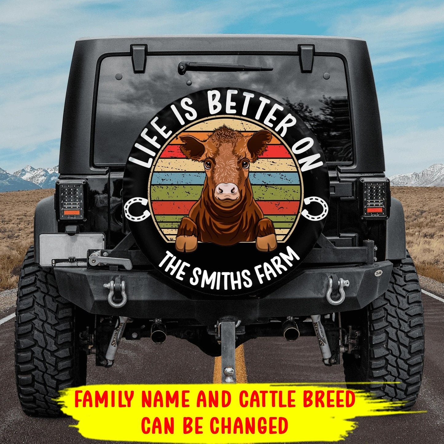 Custom Farm Cow Spare Tire Cover
