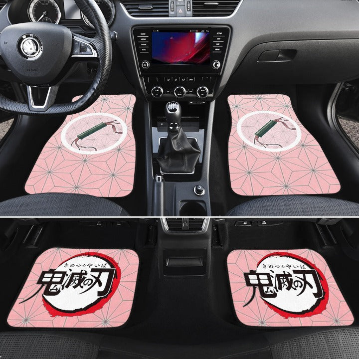 Custom Nezuko Demon Slayers Car Floor Mats Anime Car Accessories