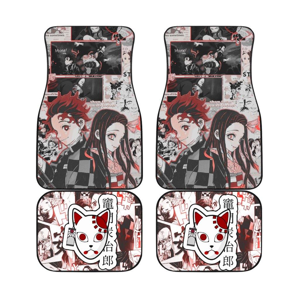 Custom Nezuko and Tanjiro Car Floor Mats Demon Slayers Car Mats Anime Car Accessories
