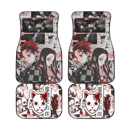 Custom Nezuko and Tanjiro Car Floor Mats Demon Slayers Car Mats Anime Car Accessories