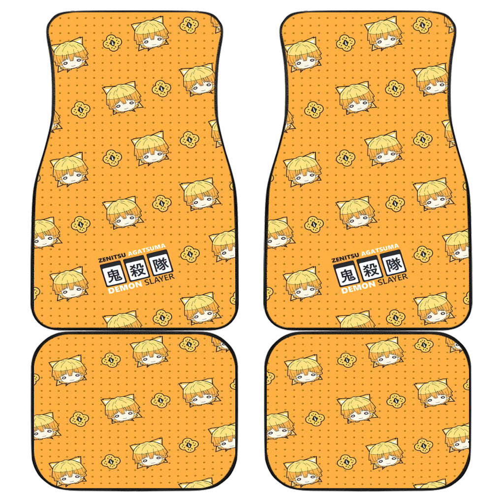 Custom Zenitsu Car Floor Mats Custom Demon Slayer Anime Car Accessories