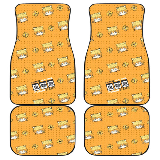 Custom Zenitsu Car Floor Mats Custom Demon Slayer Anime Car Accessories